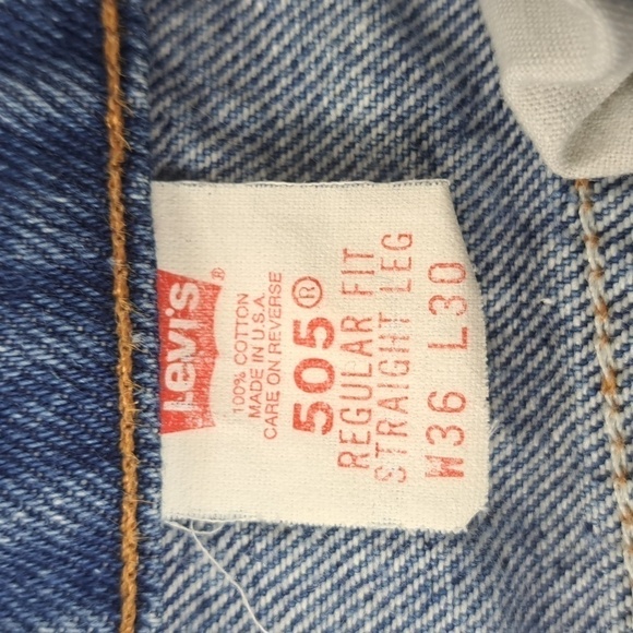 Vintage Levi's Orange tag 505 Straight leg medium dark wash denim jeans 36/30 - Picture 6 of 9